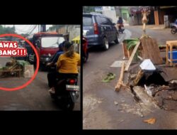 Lubang Besar Menganga di Pinggir Jalan Mess AL Jatirangga Tak Kunjung Diperbaiki, Tunggu Jatuh Korban?